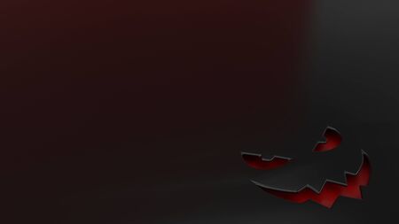 3D render of a Halloween background with cute pumpkinsの写真素材