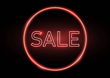 Sale sign with a glowing neon effectの写真素材