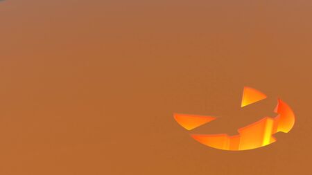 3D render of a Halloween background with cute pumpkinsの写真素材