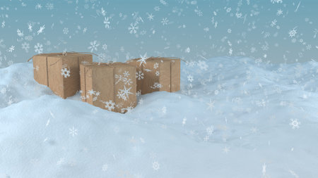 3d render of Christmas background with abstract treeの写真素材