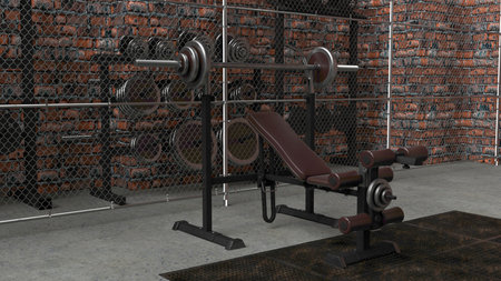 3d render of cast iron dumbbell weights 