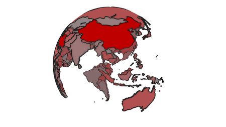 3d render of Covid19 pandemic mapの写真素材