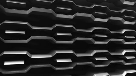 3d render of an Abstract Metal Grille Backgroundの写真素材