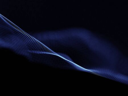 3D render of a modern techno background with abstract cyber particlesの写真素材