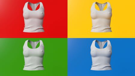  3d realistic render of Ladies T Shirt clean empty template, mockup for design, logoの写真素材