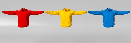  3d realistic render of Mens Jumper clean empty template, mockup for design, logoの写真素材