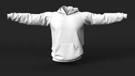 3d realistic render of Mens Jumper clean empty template, mockup for design, logoの写真素材