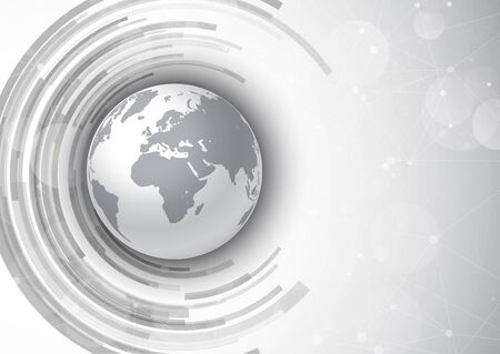 Network communications background with a globe designの写真素材