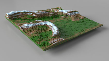 3D render of a digital landscape
