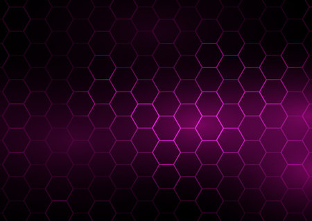 Techno banner with modern hexagonal design