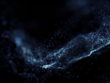 3D render of a technology digital wave particle backgroundの写真素材