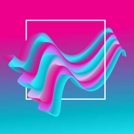 Abstract background with a flow design with a white frameのイラスト素材