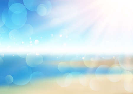 Abstract defocussed summer background with bokeh lights designのイラスト素材
