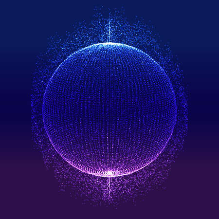 Abstract modern technology background with sphere of glowing particlesのイラスト素材