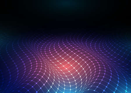 Abstract background with a flowing grid designのイラスト素材
