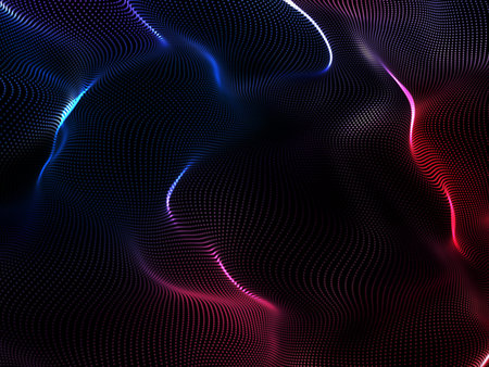 3D render of an abstract background with flowing particles
