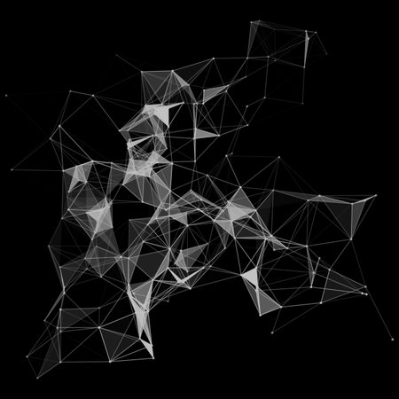 Network communications background with a modern plexus design