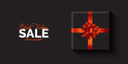 Black Friday sale banner with a luxury gift designのイラスト素材