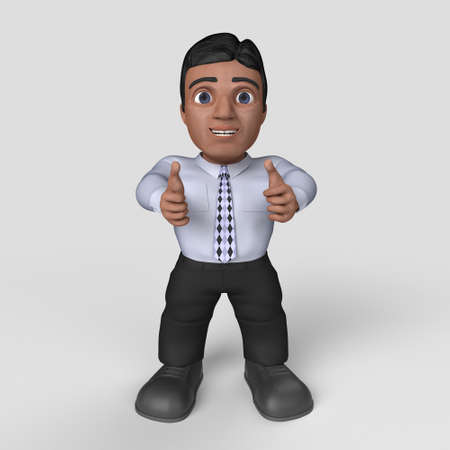 3D Render of Cartoon Business Characterの写真素材