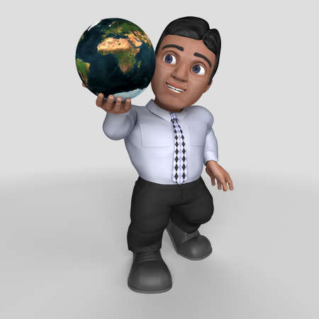 3D Render of Cartoon Business Characterの写真素材