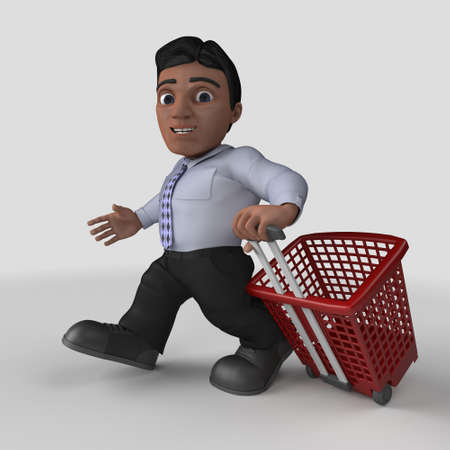 3D Render of Cartoon Business Characterの写真素材