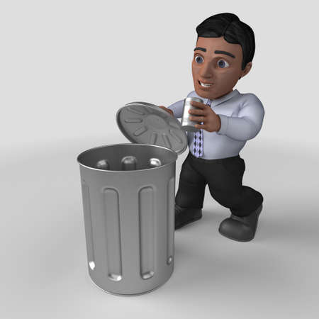 3D Render of Cartoon Business Characterの写真素材