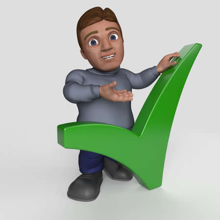 3D Render of Cartoon Casual Characterの写真素材