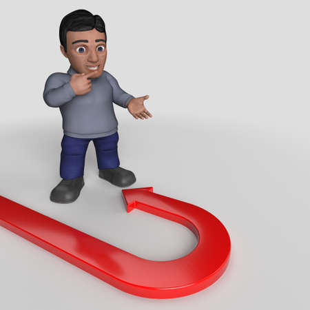 3D Render of Cartoon Casual Characterの写真素材