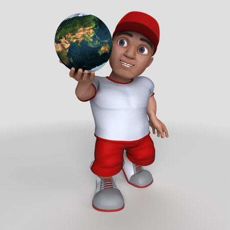 3D Render of Cartoon Sports Character