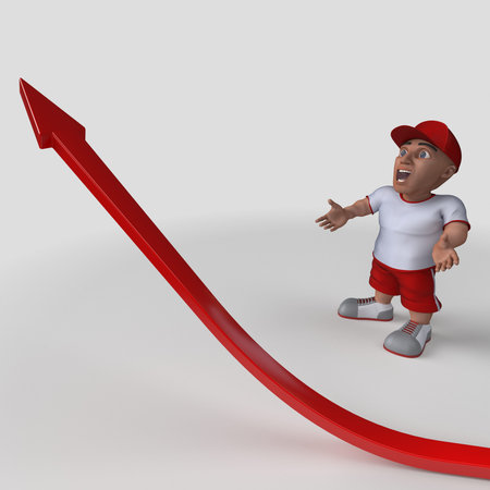 3D Render of Cartoon Sports Characterの写真素材