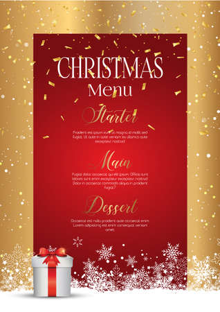 Christmas background with an elegant menu designのイラスト素材
