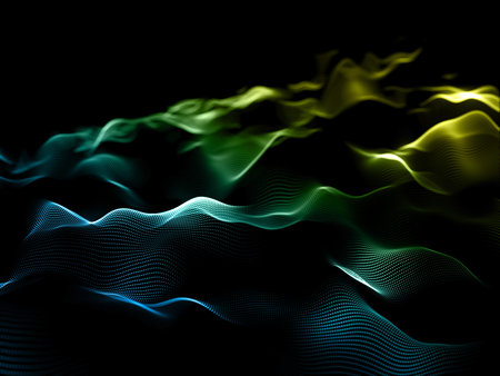 3D render of a motion background with flowing particle design