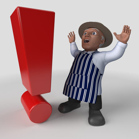 3D Render of Cartoon Butcher Characterの写真素材
