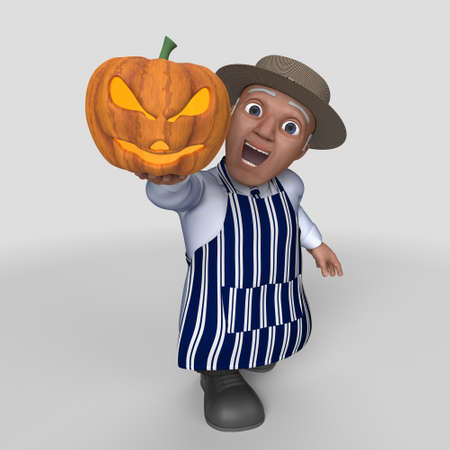 3D Render of Cartoon Butcher Characterの写真素材