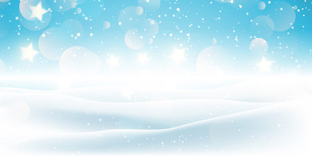 Christmas banner with a snowy landscape designのイラスト素材