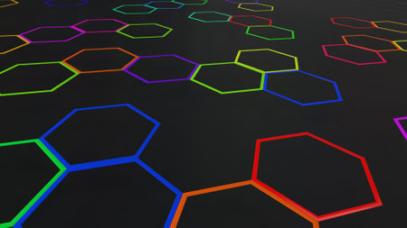 Render of 3D Geometric Abstract Backgroundの写真素材