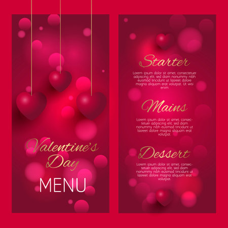 Elegant menu design for Valentines Dayのイラスト素材