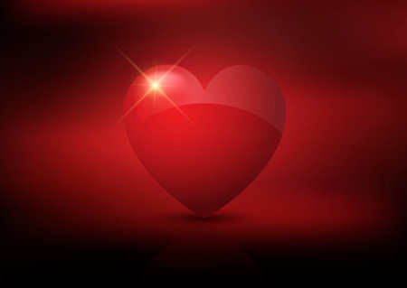 Abstract Valentines Day background a glossy red heart designのイラスト素材