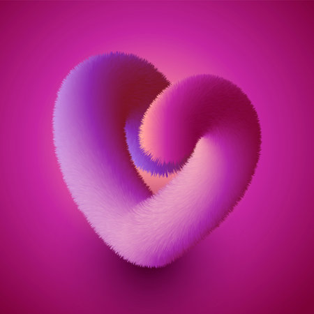 Valentines Day background with a furry heart designの写真素材