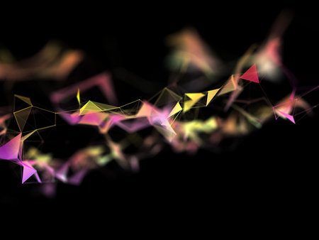 3D render of a low poly network communications background designの写真素材