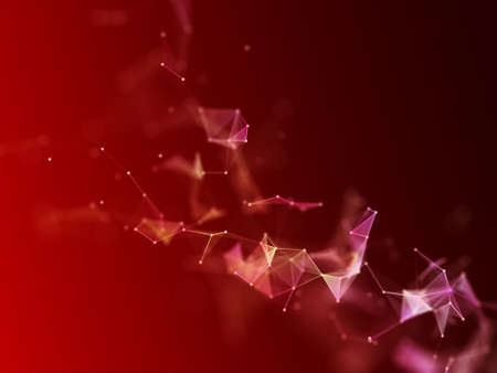 3D render of a modern technology background with low poly plexus designの写真素材