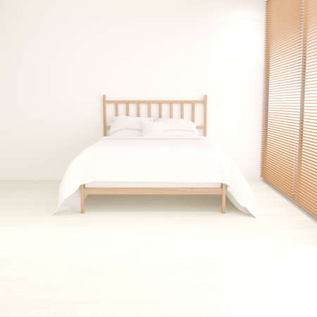 3D render of a modern bedroom interiorの写真素材