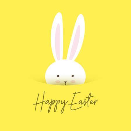 Cute Happy Easter background with bunny designのイラスト素材