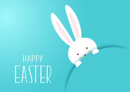 Happy Easter background with cute bunny designのイラスト素材