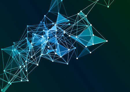 Abstract background with a low poly network connections background design