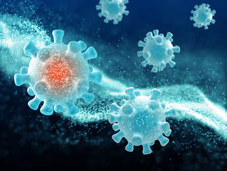 3D render of a medical background with abstract virus cellsの写真素材