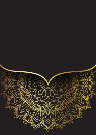 Decorative background with an elegant gold and black designのイラスト素材