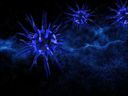 3D render of an abstract medical background with virus cellsの写真素材