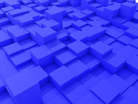 3D render of an abstract landscape with extruding cubesの写真素材