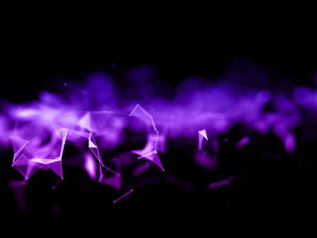 3D render of an abstract network connections background with shallow depth of fieldの写真素材